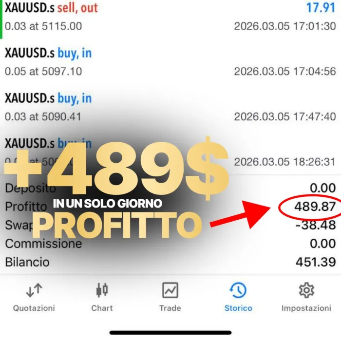 +489$ in un giorno