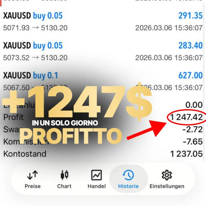+1.247$ in un giorno